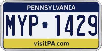 PA license plate MYP1429