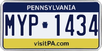 PA license plate MYP1434