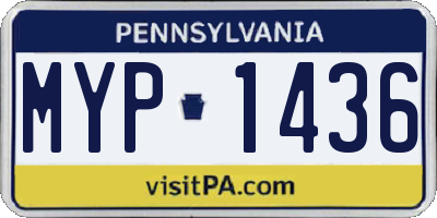 PA license plate MYP1436