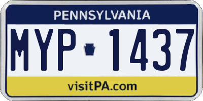 PA license plate MYP1437