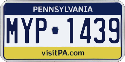 PA license plate MYP1439