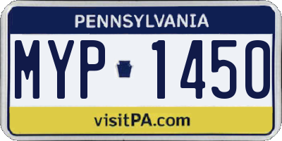 PA license plate MYP1450