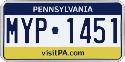 PA license plate MYP1451