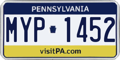 PA license plate MYP1452