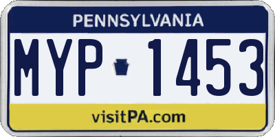 PA license plate MYP1453