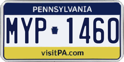 PA license plate MYP1460