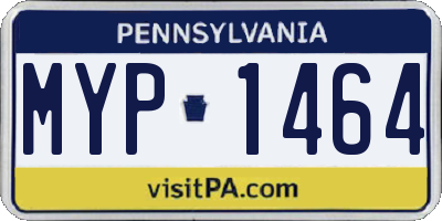 PA license plate MYP1464