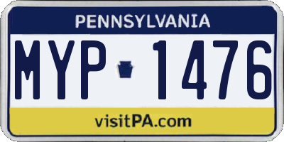 PA license plate MYP1476