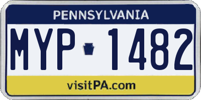 PA license plate MYP1482