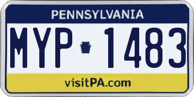 PA license plate MYP1483