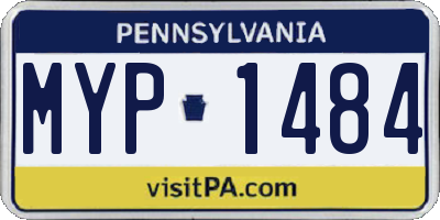 PA license plate MYP1484