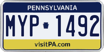 PA license plate MYP1492