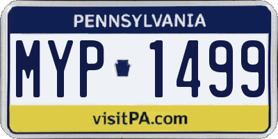 PA license plate MYP1499