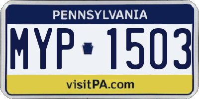 PA license plate MYP1503