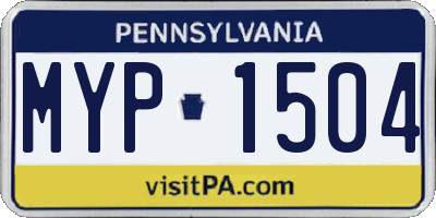 PA license plate MYP1504