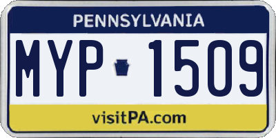 PA license plate MYP1509