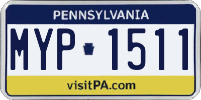 PA license plate MYP1511