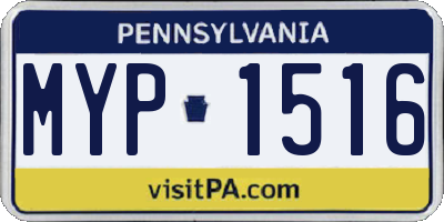 PA license plate MYP1516