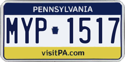 PA license plate MYP1517