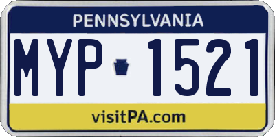 PA license plate MYP1521