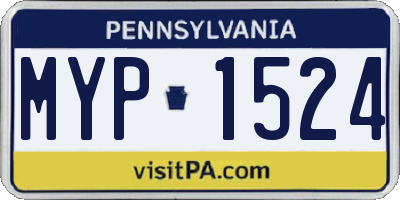 PA license plate MYP1524