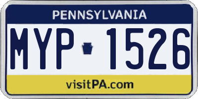 PA license plate MYP1526