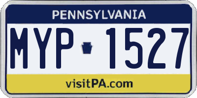 PA license plate MYP1527