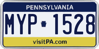 PA license plate MYP1528