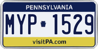PA license plate MYP1529