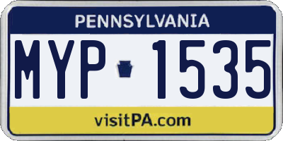 PA license plate MYP1535