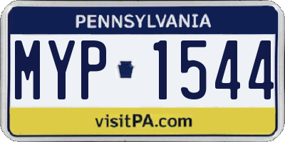PA license plate MYP1544