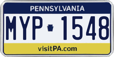 PA license plate MYP1548