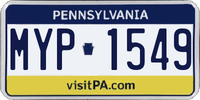 PA license plate MYP1549