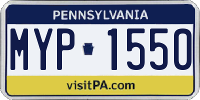 PA license plate MYP1550