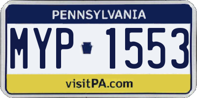PA license plate MYP1553