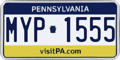 PA license plate MYP1555