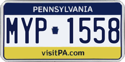 PA license plate MYP1558