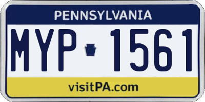 PA license plate MYP1561