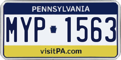 PA license plate MYP1563