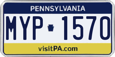 PA license plate MYP1570