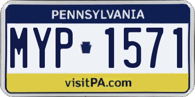 PA license plate MYP1571