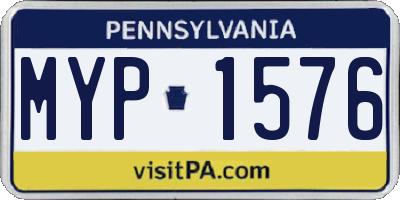 PA license plate MYP1576