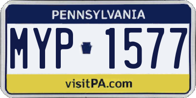 PA license plate MYP1577