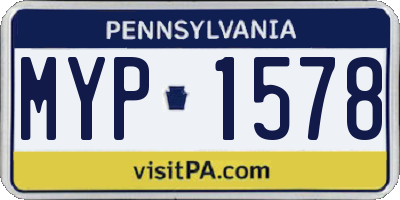 PA license plate MYP1578