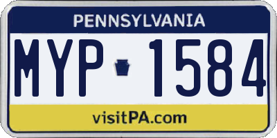 PA license plate MYP1584