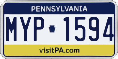 PA license plate MYP1594