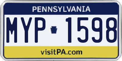 PA license plate MYP1598