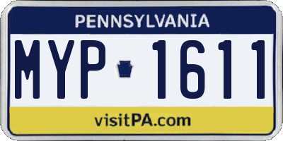 PA license plate MYP1611