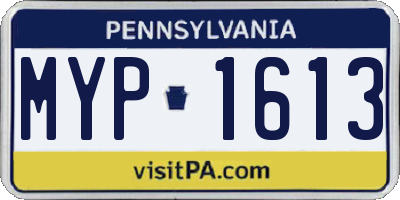 PA license plate MYP1613