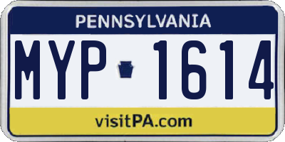 PA license plate MYP1614